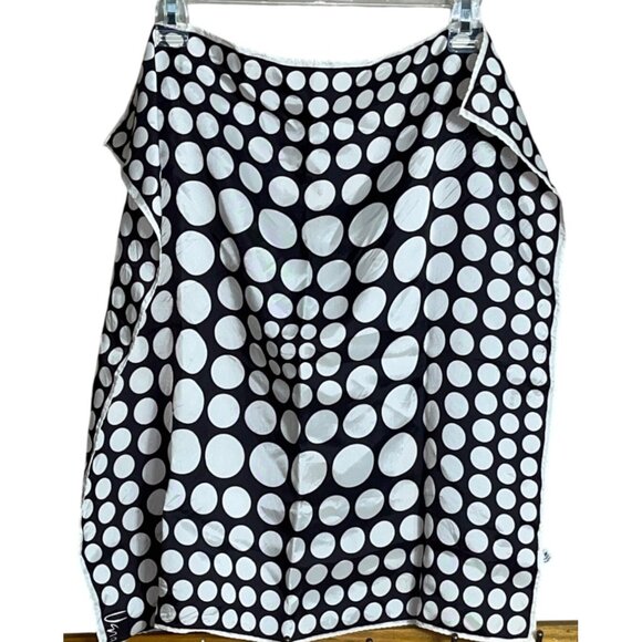 Vera Scarf Black White Polka Dot 23" Square Vtg Acetate Classic Accessories - Picture 1 of 9